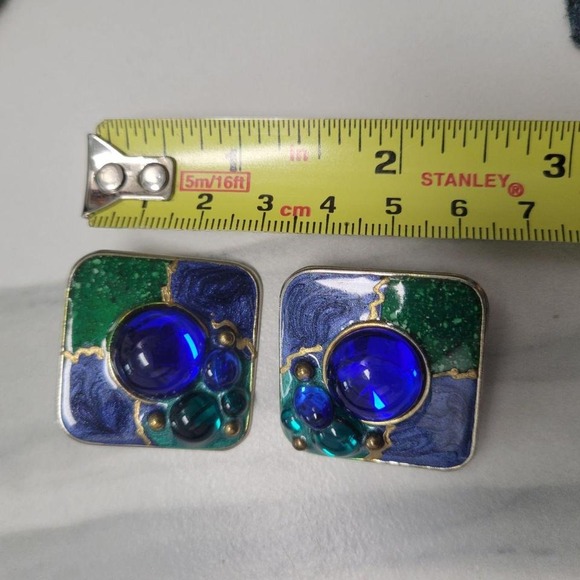 Vintage 80s pierced earings - Picture 3 of 3